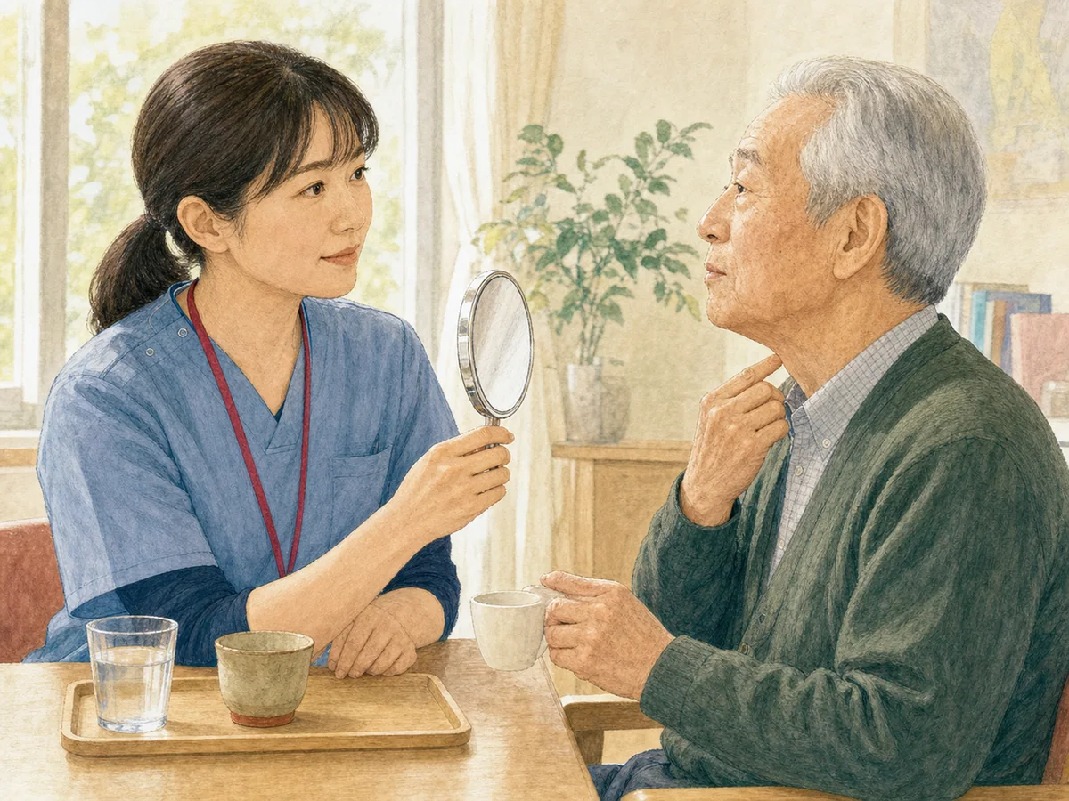 言語聴覚療法の場面を描いたイメージイラスト